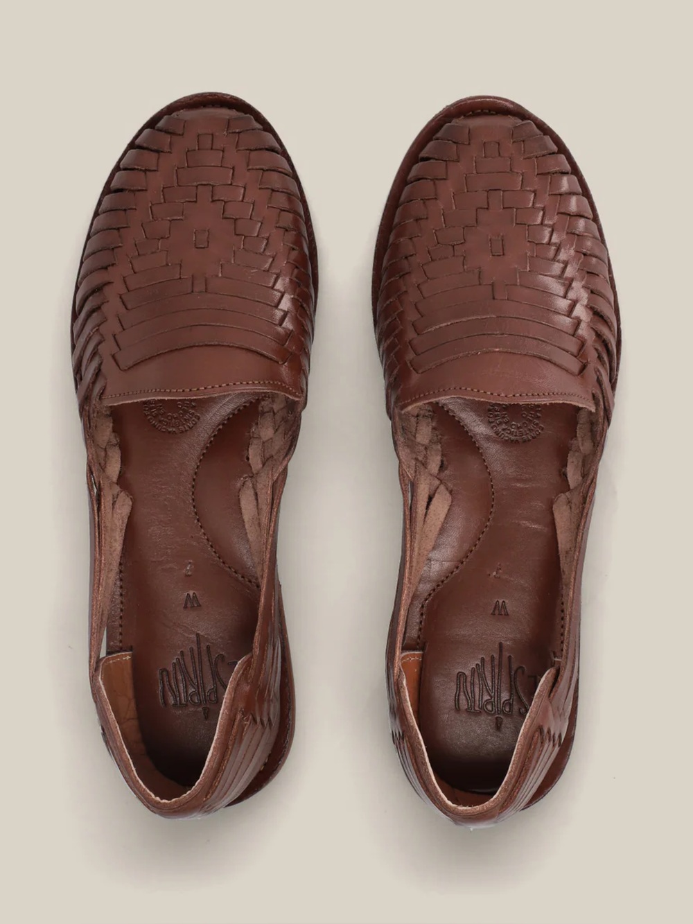 Espritu Brown Woven Leather Flats